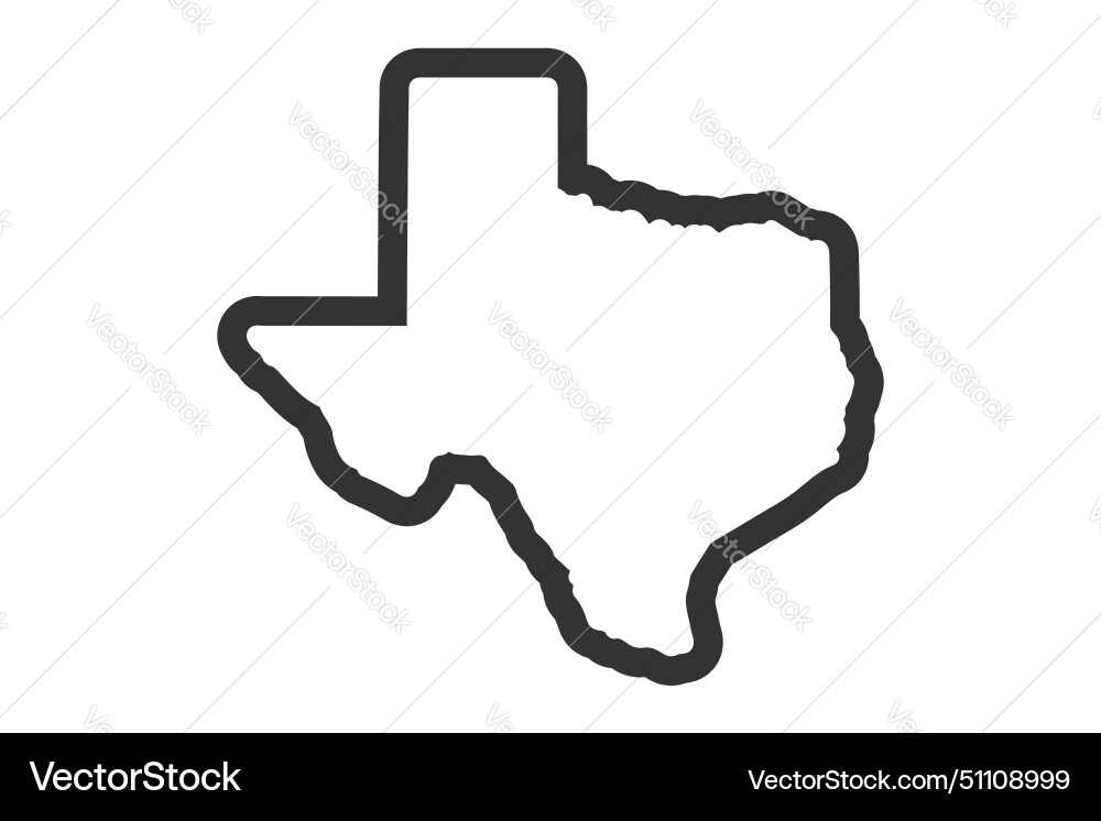 Texas outline symbol us state map Royalty Free Vector Image