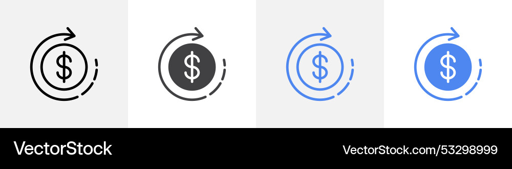 Time is money icon set use for web ui or app Vector Image