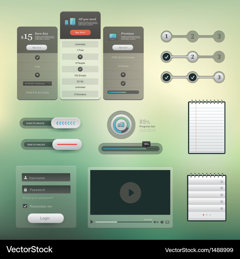 UI Element Collection vector image