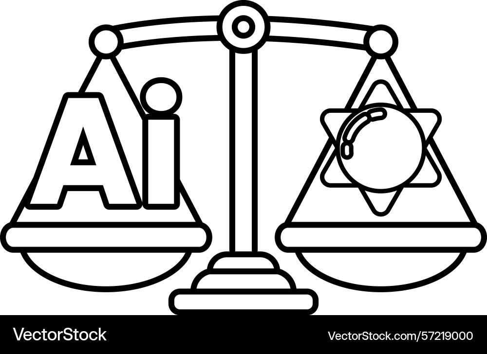 A scale with the letters ai on one side A scale with the letters ai on one side vector image