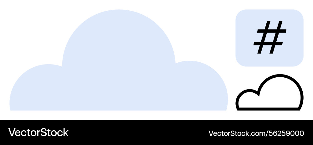 Cloud shape with metadata tag and minimal Cloud shape with metadata tag and minimal vector image