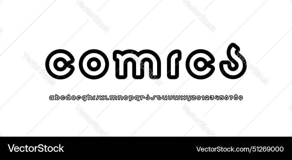 Design font rounded modern alphabet Design font rounded modern alphabet vector image