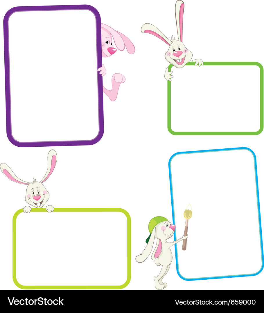 Frames with rabbits Vector Image