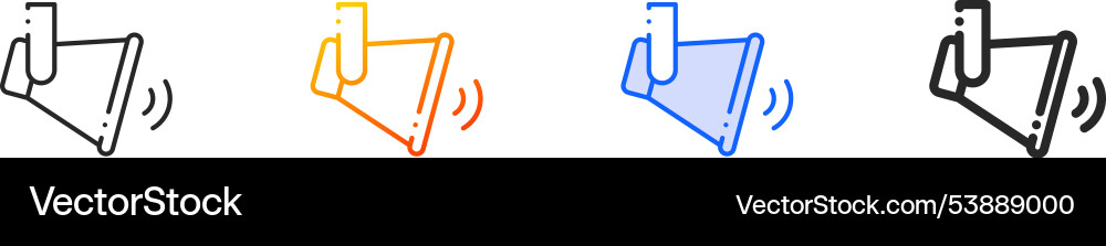 Loudspeaker iconthin linear gradient blue stroke Loudspeaker iconthin linear gradient blue stroke Vector Image