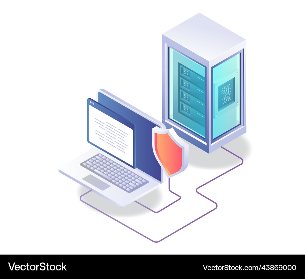 Server Security & Data Technology vector image