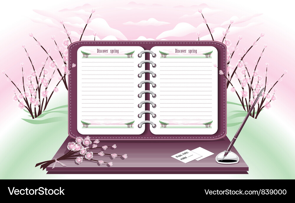 Spring notebook Vector Image