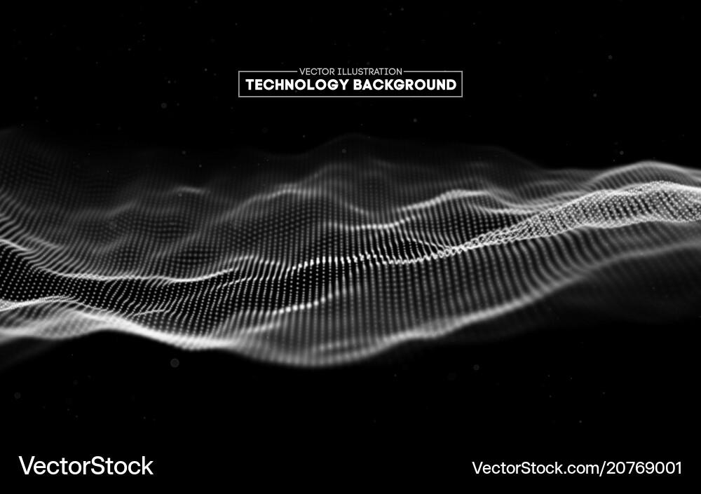 3D Tech Grid Background vector image
