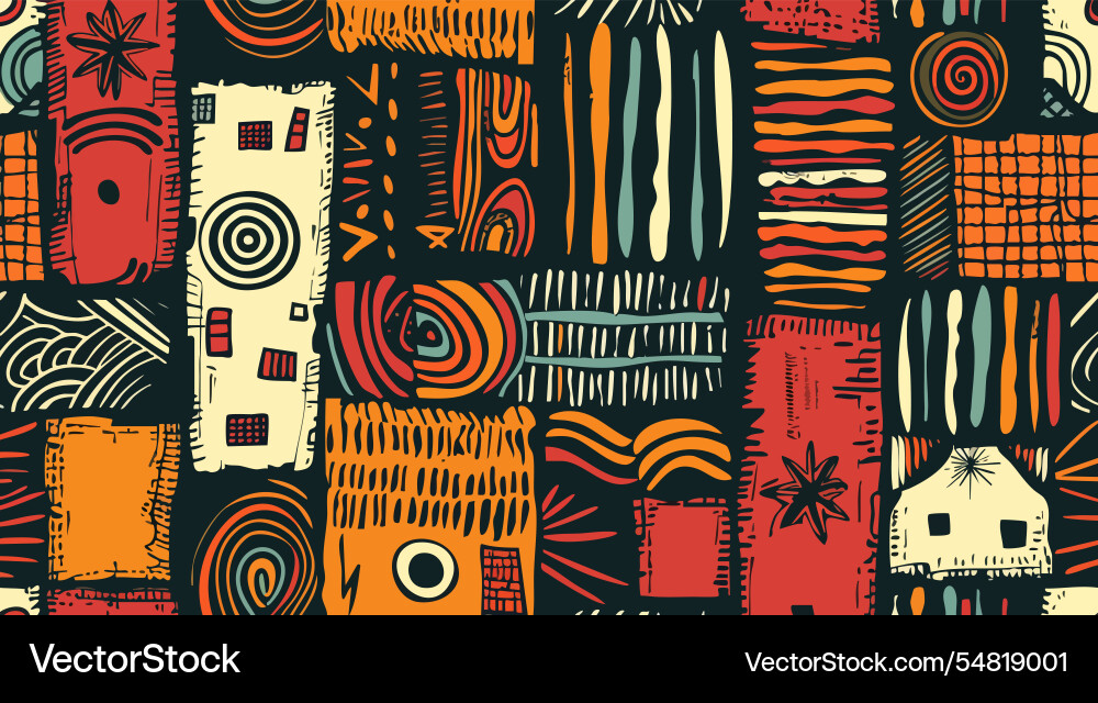 Abstract pattern with elements of african style Abstract pattern with elements of african style Vector Image