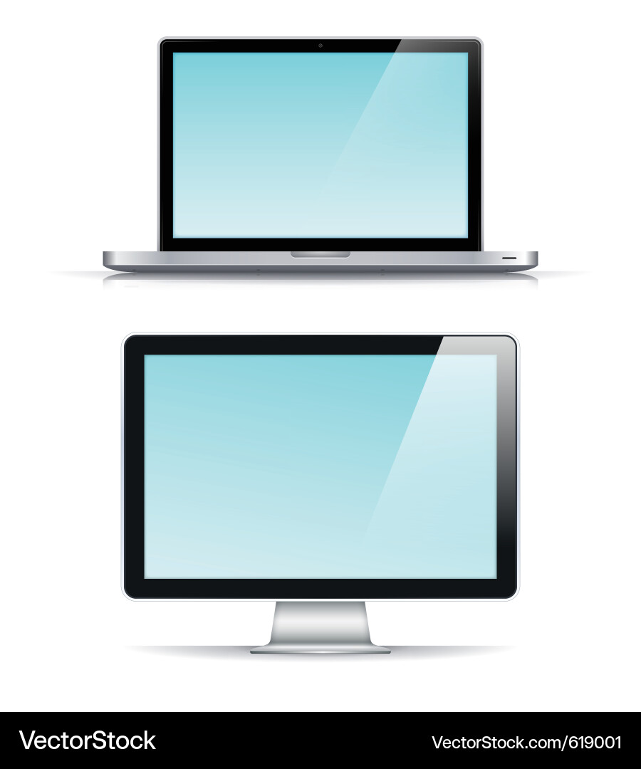 Aluminum Laptop Display vector image