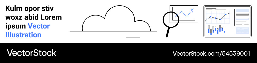 Cloud data analysis with charts and magnifying Cloud data analysis with charts and magnifying Vector Image