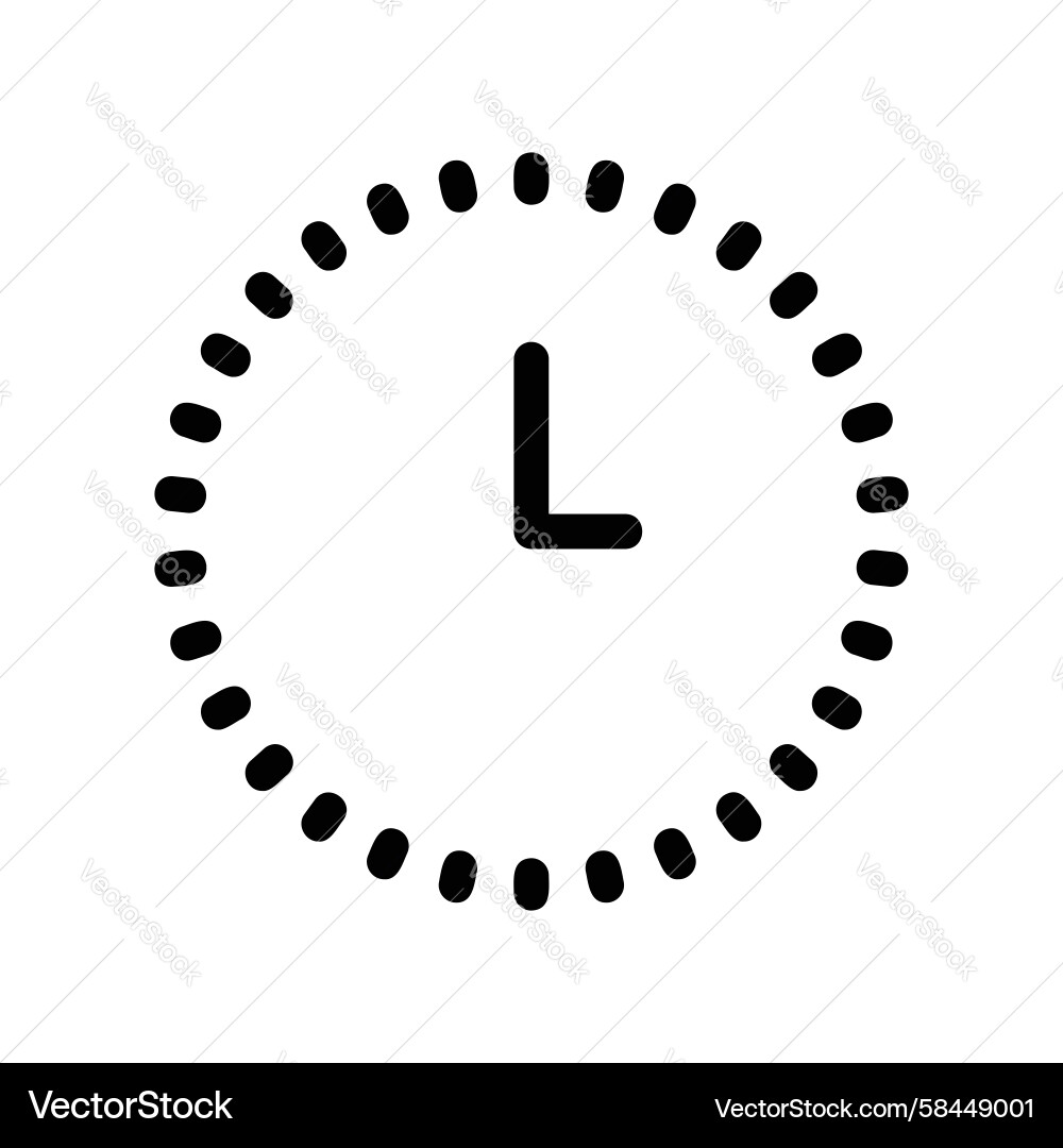 Dotted Clock Icon – Simple Time Display Vector Image