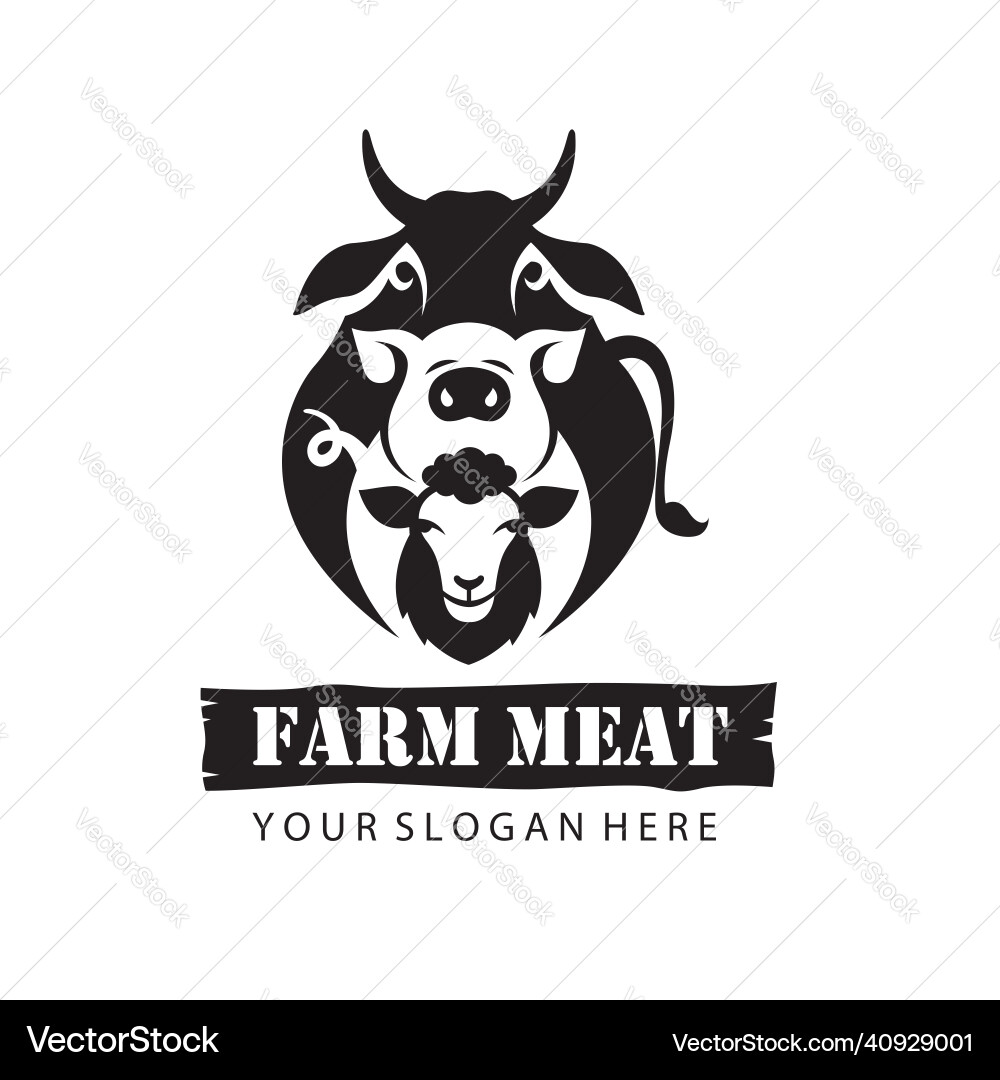 Farm animals label Royalty Free Vector Image - VectorStock