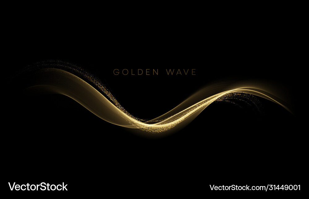 Golden Wave Sparkle Background vector image