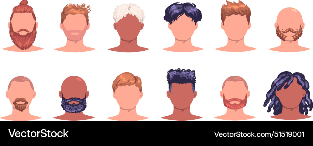 Mens hairstyles men handsome haircut or wig Mens hairstyles men handsome haircut or wig vector image