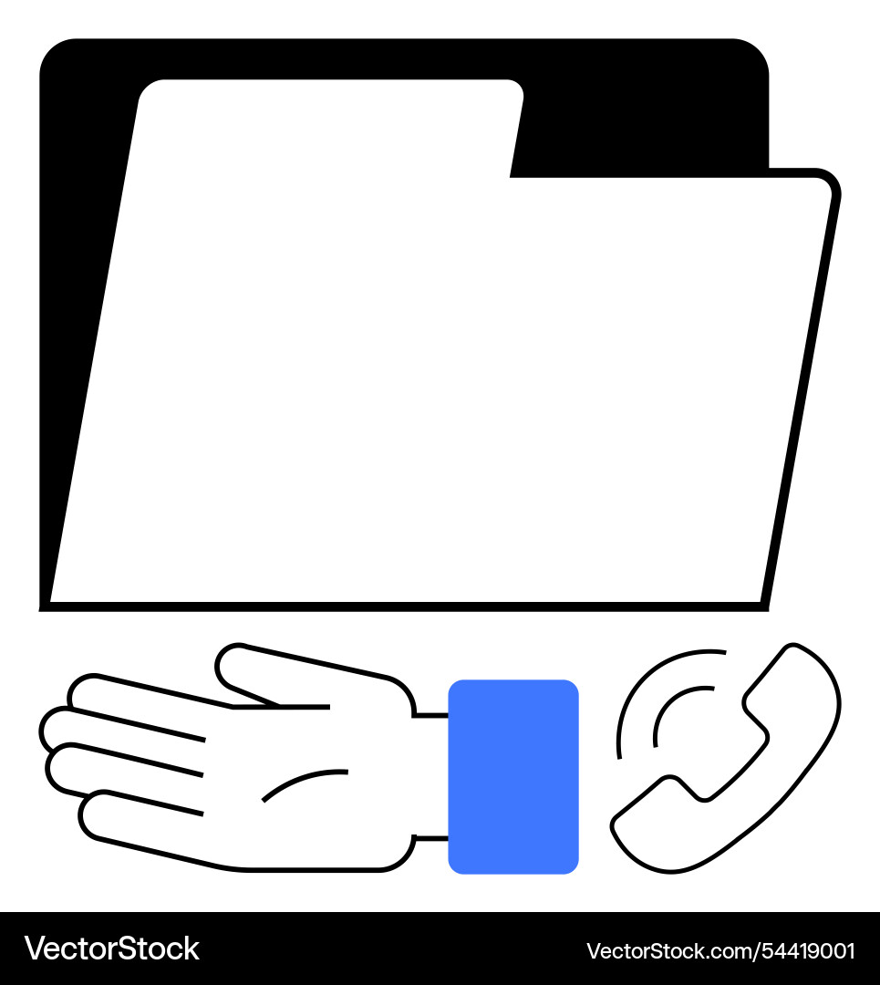 Office management concepts with folder open hand Office management concepts with folder open hand vector image