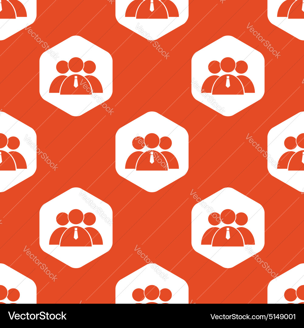Orange hexagon user group pattern vector image