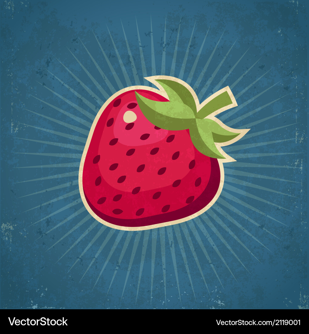 Retro strawberry Royalty Free Vector Image - VectorStock