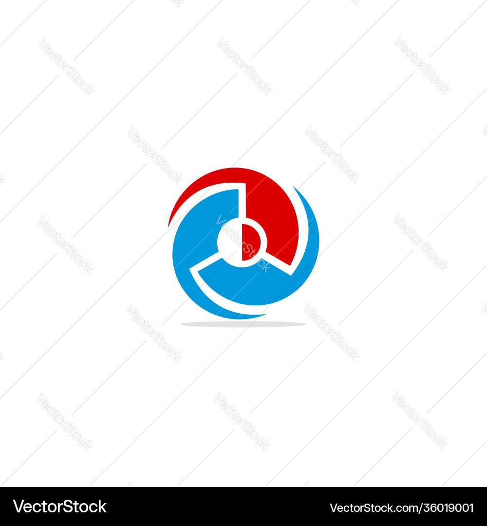 Round circle spin logo Royalty Free Vector Image