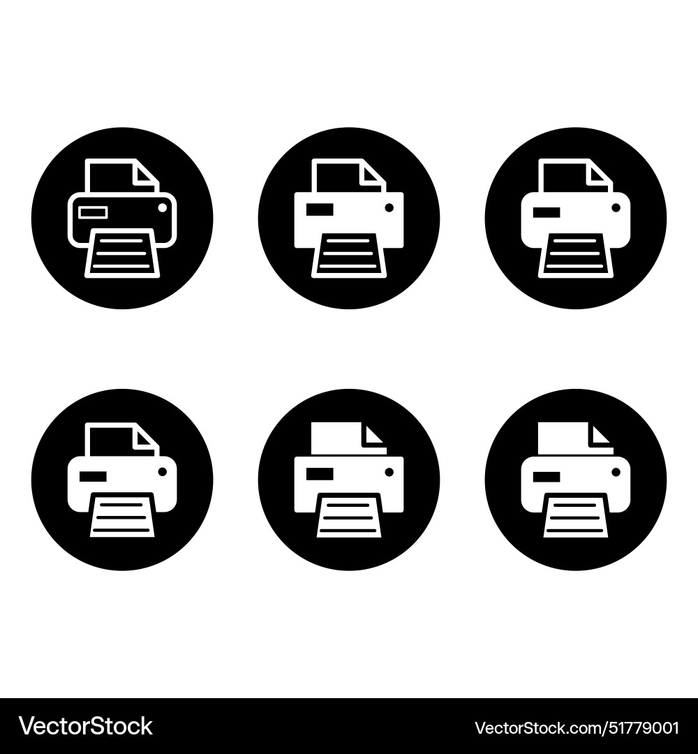 Set of printer document web icon printout machine Set of printer document web icon printout machine vector image