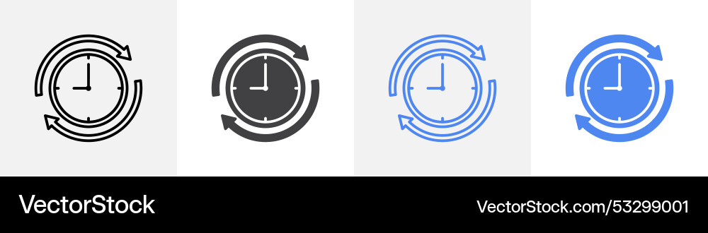 Time loop icon set use for web ui or app vector image