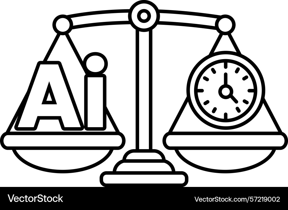 A scale with the letters ai on one side A scale with the letters ai on one side Vector Image