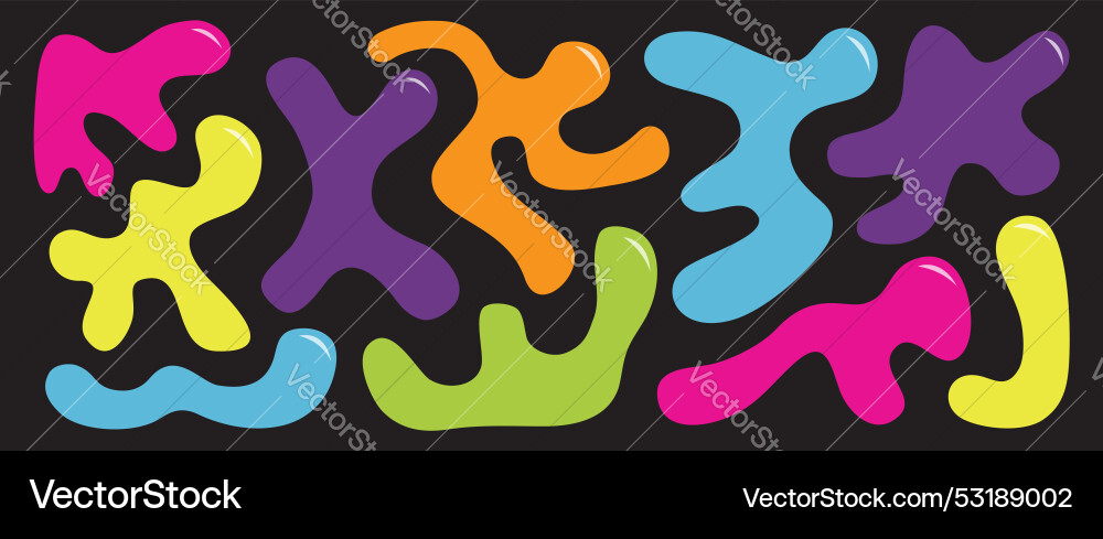 Abstract liquid blob organic shape set simple Abstract liquid blob organic shape set simple Vector Image