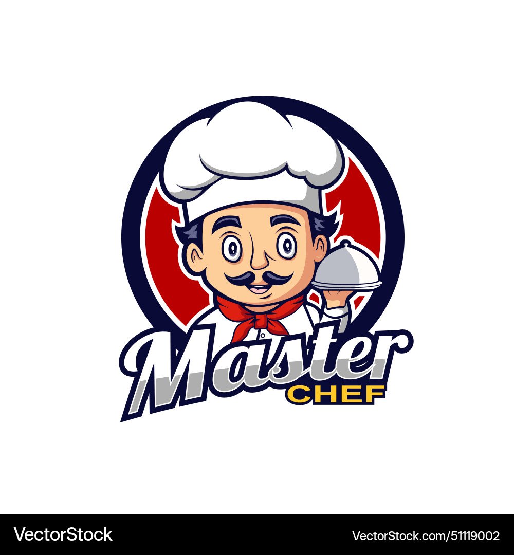 Chef character logo design template vector image