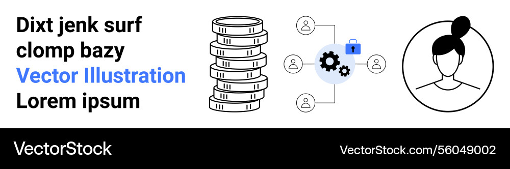 Data storage and secure network with user profile Vector Image