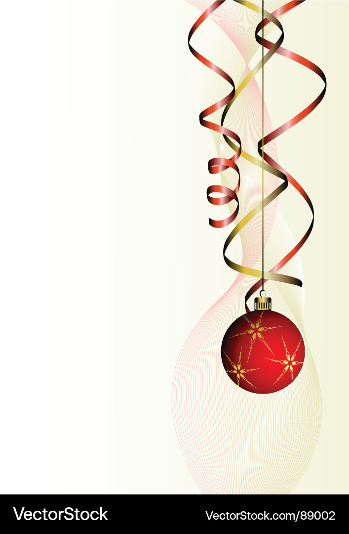 Elegant White Christmas Ball with Red Ribbon Vector Image