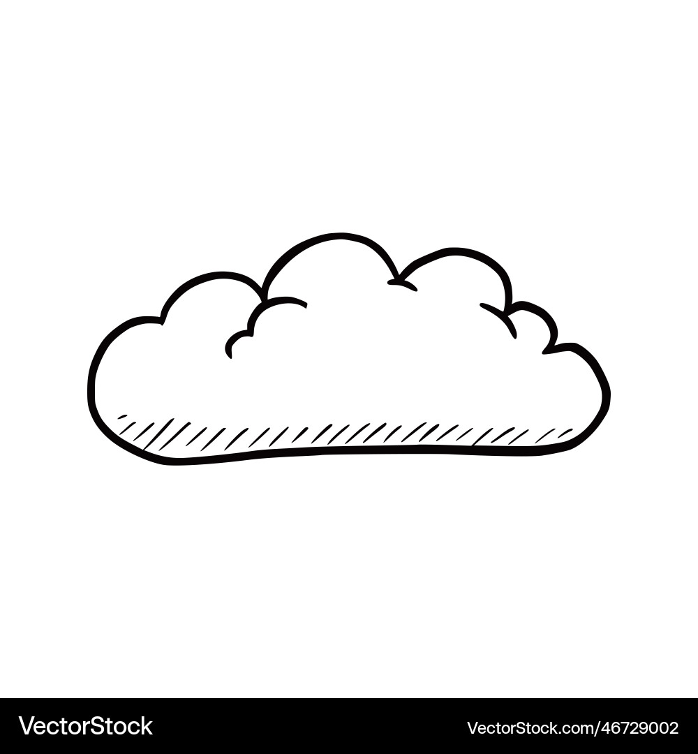Hand drawn cloud set doodle Royalty Free Vector Image