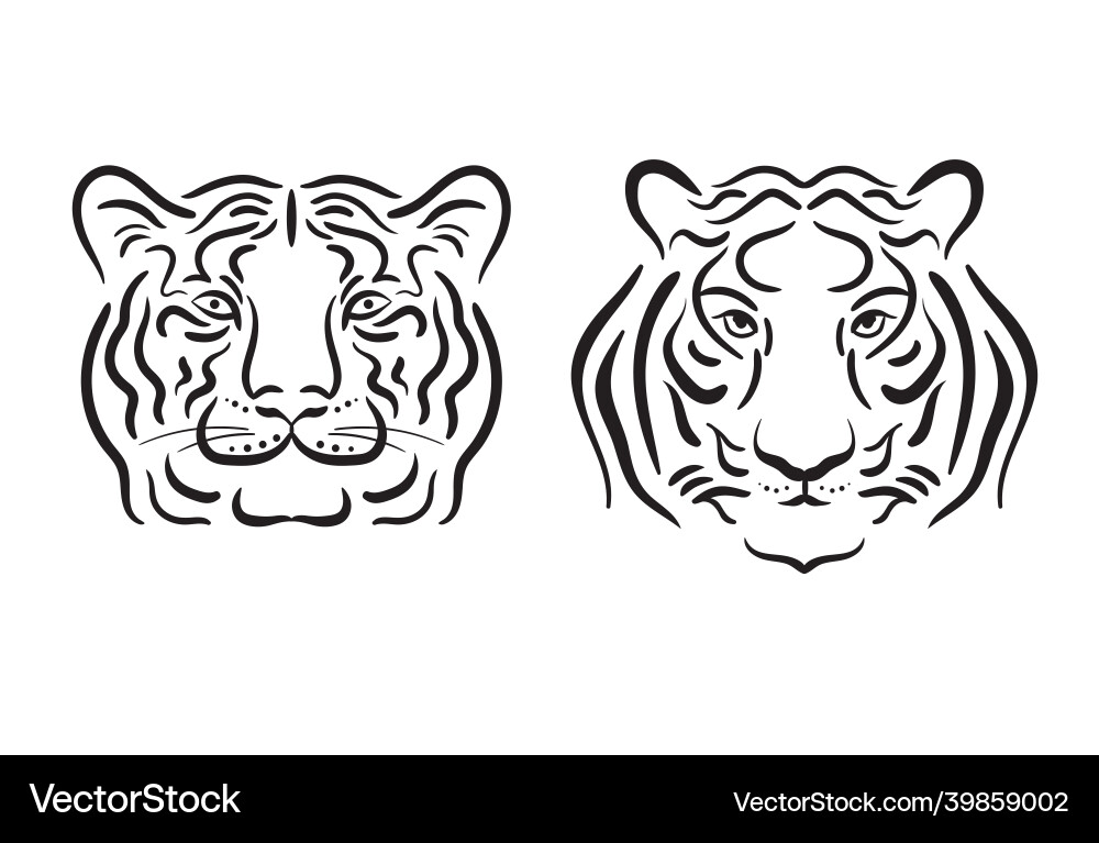 Head of tiger symbol chinese new year Head of tiger symbol chinese new year vector image
