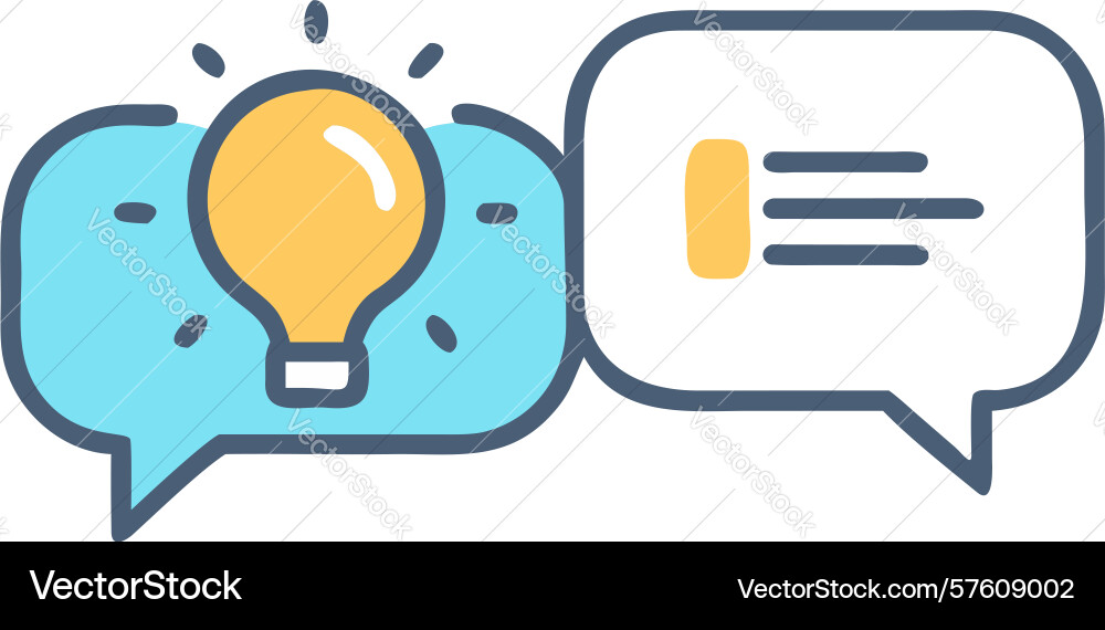 Idea and dialogue speech bubbles icon design vector image