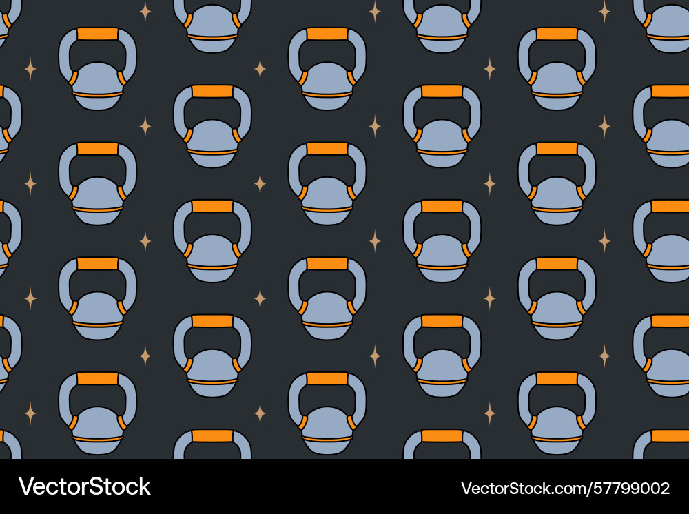Kettlebell with light seamless pattern background Vector Image