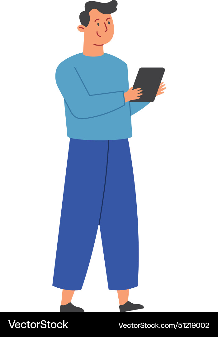 Man using ebook Vector Image