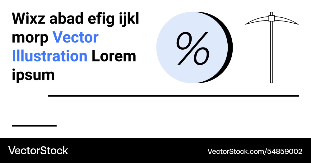 Percentage symbol with pickaxe and text ideal Percentage symbol with pickaxe and text ideal Vector Image