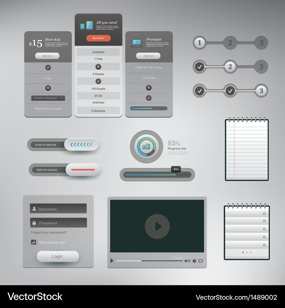 UI Element Collection vector image