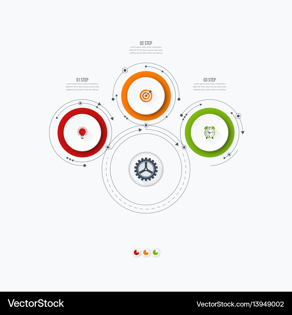 Workflow Diagram Template with Circles vector image
