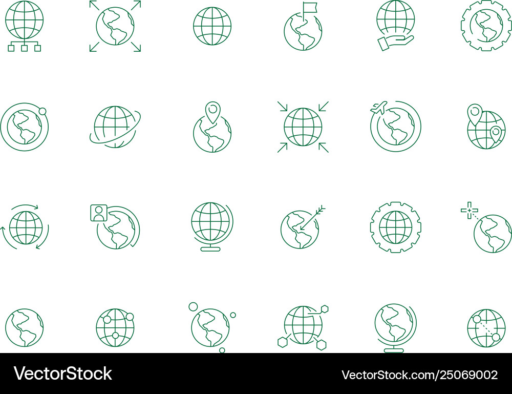 World globe icon earth map ways direction World globe icon earth map ways direction vector image
