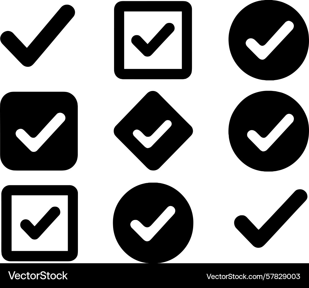 Collection of web icons featuring various checkbox Collection of web icons featuring various checkbox vector image