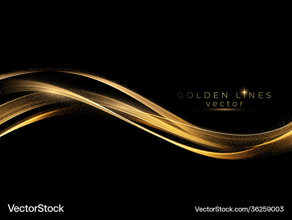 Golden Wave Shine Effect vector image