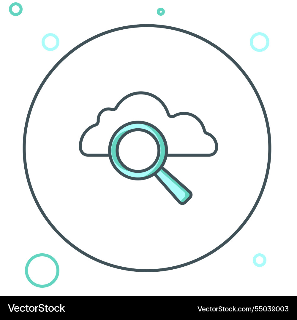 Line search cloud computing icon isolated Line search cloud computing icon isolated vector image