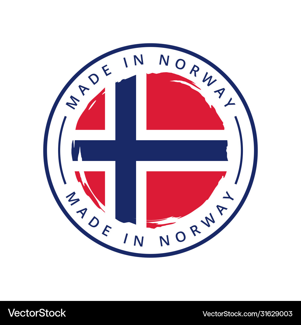 Made in norway round label Made in norway round label vector image