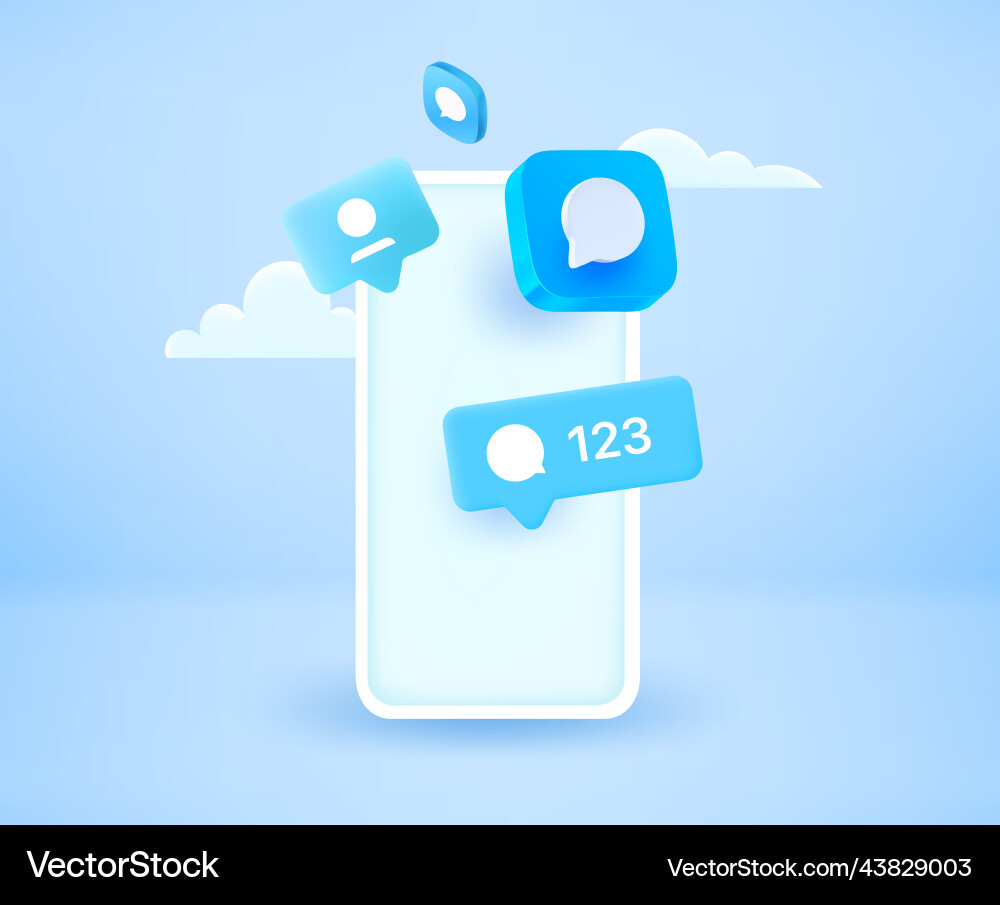 Modern smartphone with message application icons vector image