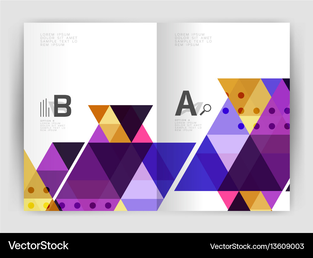 Modern triangle print template Modern triangle print template Vector Image
