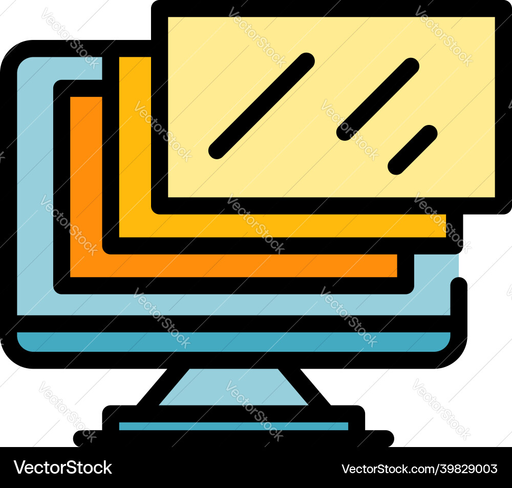 Monitor web interface icon color outline Monitor web interface icon color outline vector image