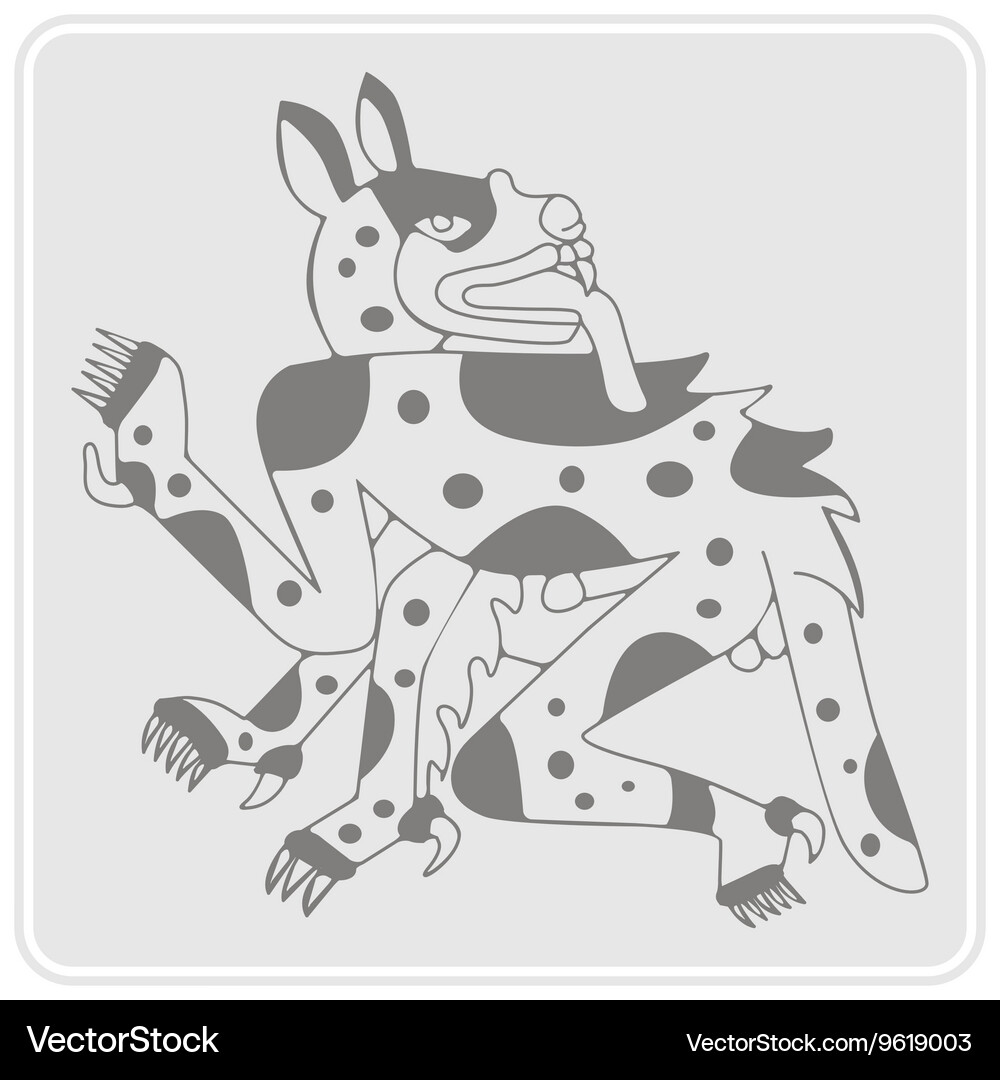 Monochrome icon with symbols from aztec codices Vector Image