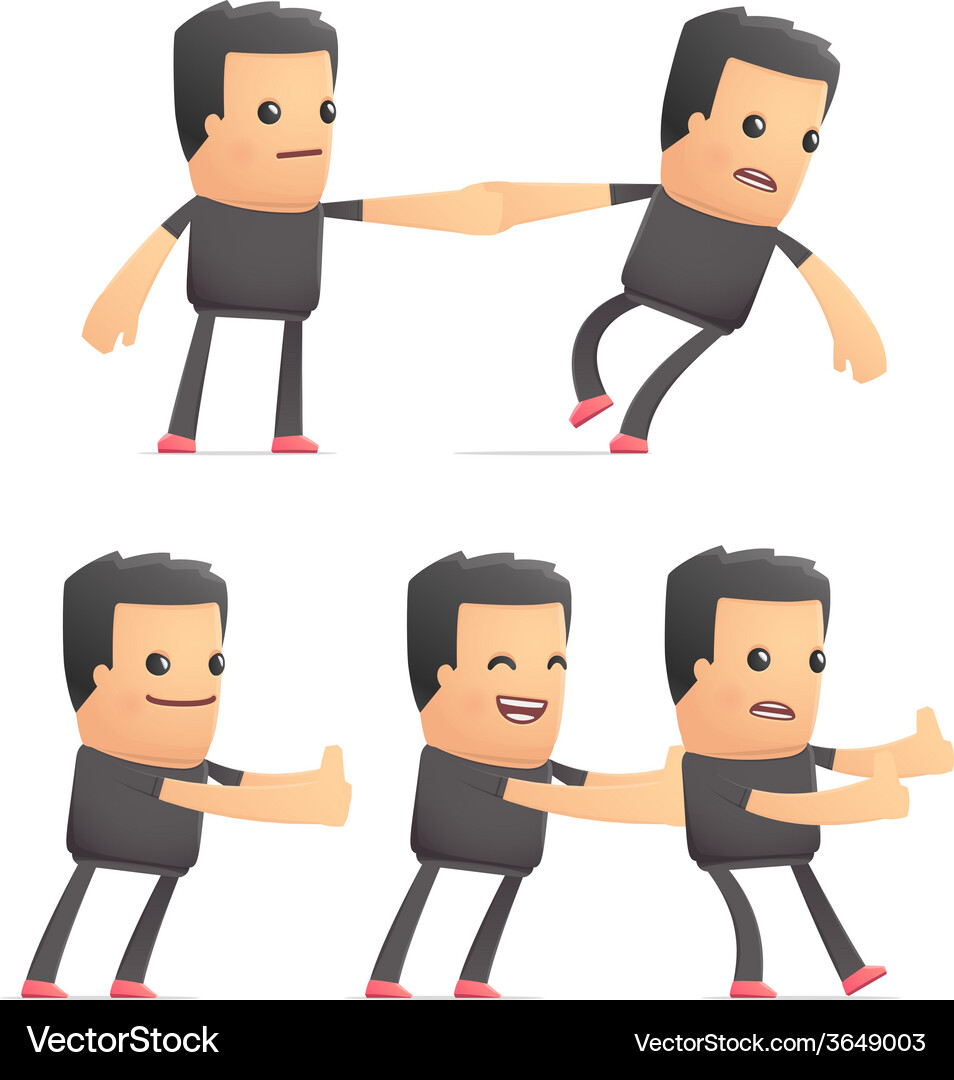 Set of bad guy character in different poses Vector Image