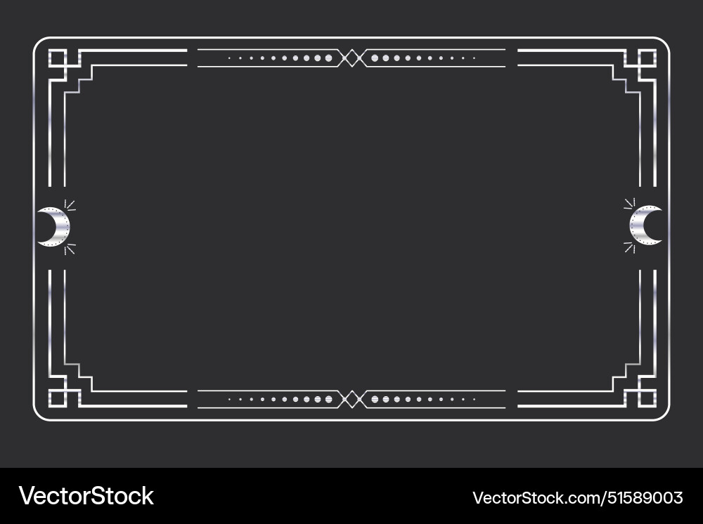 Silver celestial minimal esoteric frame thin line Silver celestial minimal esoteric frame thin line vector image
