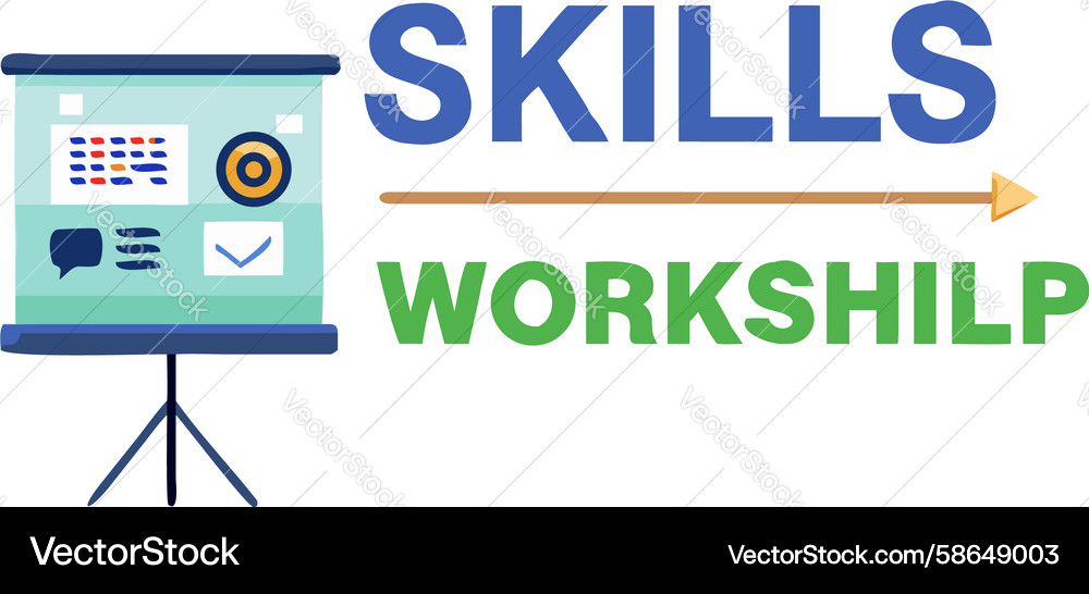 Skills workshop text learning and development Vector Image