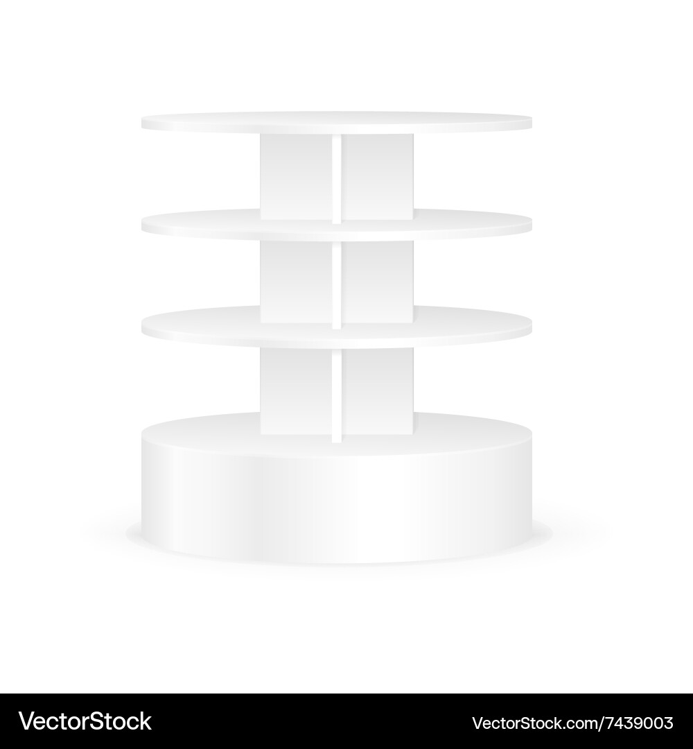 White Round Product Display Shelf vector image